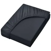 Jersey Spannbettlaken Spannbetttuch, 100% Baumwolle, 120x200cm, Schwarz