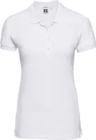 Russell - Dámske elastické polo tričko RW10317 (L) (Biela)