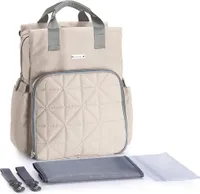 Vodotesný multifunkčný batoh na prebaľovanie detí s prebaľovacou podložkou, popruh na kočík, nárazuvzdorná taška na notebook, izolované vrecká na fľaše, veľká kapacita, možno prať v práčke (khaki)