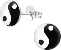 Ohrstecker 925 Sterling Silber Yin und Yang 7-9mm Größe - 7 mm