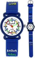 Pacific Time Armbanduhr Lernuhr Mädchen Jungen Silikon Zahlen 1x1 Schule blau 20554