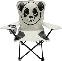 Kinder Anglersessel Hellgrau mit Getränkehalter und Tasche Motiv Panda
