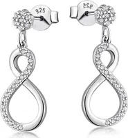 MATERIA by Matthias Wagner Unendlichkeit Ohrringe Silber 925 Damen Stecker hängend Zirkonia SO-470