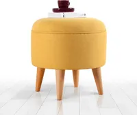 Hanah Home, Moouv- FLF1350, žltá, klasický vankúš, 50% bavlna / 50% zamat