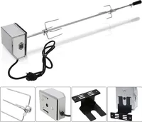 Riossad BBQ Grillspieß Grillspieße Set Universal Elektrischer Drehspiess für Gasgrill Rotisserie-Set Edelstahl Motor, grillspieße, 220V - 240V