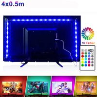 2m USB LED Streifen TV-Hintergrundbeleuchtung Wasserdichte RGB 5050SMD Musiksteuerung mit Fernbedienung