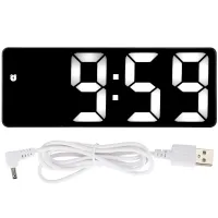 LED zrkadlový budík USB Elektronický digitálny stôl Nabíjateľné zrkadlové dekorácie