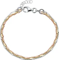 925er Silber Armband tricolor