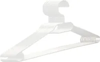 VonBueren 10x Kleiderbügel weiß Plastik | mit 360° Drehhaken | platzsparend | 100% Recyclingkunststoff | hergestellt in der EU | ca. 40,5 x 21 cm