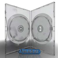 50 Amaray Doppel DVD CD Hüllen 14mm 2fach 2er clear