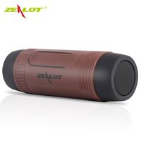 Tragbarer Outdoor-Bluetooth-Lautsprecher ZEALOT S1, unterstützt TF-Karte/AUX-IN/FM-Radio, mit LED-Beleuchtung, Freisprecheinrichtung mit Mikrofon, eingebauter 4000-mAh-Li-Ionen-Akku, braun