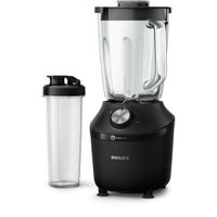 Philips Standmixer 3000 Series, Glasbehälter, 2 Geschwindigkeiten, 1.25 L, 600 W, Schwarz (HR2291/41)