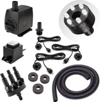CLGarden Springbrunnen Pumpe Set SP3-S für Zierbrunnen mit 3 Wasserausläufen 3er Ausgang LED Beleuchtung Wasserspiel Springbrunnenpumpe 12V AC