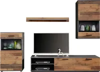 trendteam Wohnen Wohnwand Mango Matera NB/Old Wood NB 246 x 182 x 37 cm