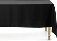 Tischdecke rechteckig 180x300cm Polyester Stoff Schwarz matt