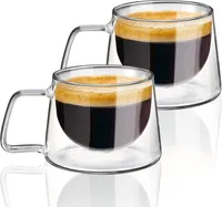 Doppelwandige Kaffeegläser, mit henkel, Latte Macchiato Gläser Set, Cappuccino Tassen, Espressotassen, Thermogläser