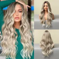 60 cm Damen Mode Haar Cosplay Haarersatz Hellgrau Party Perücke Gelockt Lang Wig