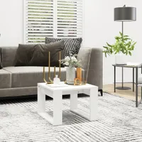 vidaXL Bílý boční stolek 50x50x35 cm Dřevěný materiál