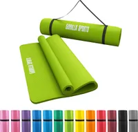 GORILLA SPORTS® Yogamatte - 190x100x1,5 cm, mit Tragegurt, , Rutschfest, Hellgrün - Gymnastikmatte, Fitnessmatte, Sportmatte, Trainingsmatte, Übungsmatte