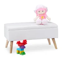 relaxdays Sitztruhe 10025734_49 weiß Holz 80,0 cm