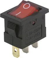 Mini-Wippenschalter McPower, 3-polig, rote Wippe, 250V/6,5A, Stellungen: EIN/AUS