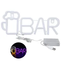 LED neonový nápis ve tvaru BAR, napájený z USB nebo baterií, vysoká bezpečnost, široce  barové neonové světlo pro ložnici, párty, dvůr