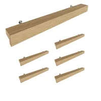 Sossai Holz Möbelgriffe aus Eiche | GAH01 | Lochabstand 160mm, Länge 220mm, 6 Stück