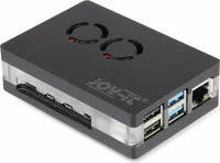 Design Gehäuse mit Doppellüfter für Raspberry Pi 4, schwarz