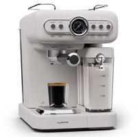 Klarstein Espresso Siebträgermaschine mit Milchaufschäumer, 1,2L Mini-Espressomaschine mit Siebträger, 1350 Watt Kaffeemaschine Klein, Edelstahl-Kaffeemaschine für Cappuccino, Latte & Macchiato