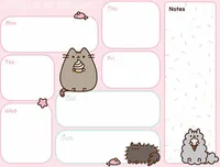 Pusheen Týdenní plánovací zápisník na stůl Po-Pá