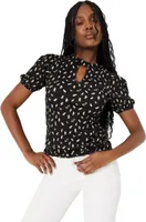 Dorothy Perkins - Oberteil Tropfenausschnitt für Damen Puffärmel DP5954 (L) (Schwarz)