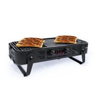 Bruzzzler Gasgrill zum Klappen, 2-flammiger Gasgrill mit 3,3 kW, zusammenklappbar zum Mitnehmen, inklusive Tragetasche