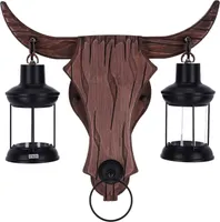 TIBU Wandleuchte Innen aus Holz Vintage Wandlampe Retro Wohnzimmer Esszimmer E27 2 flammig