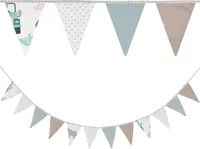 Wimpelkette Kinderzimmer - Wimpel Girlande Outdoor Geburtstag Wimpelkette Stoff Deko Wetterfest 350 cm 12 Dreiecke (15 cm x 22 cm) Afrika