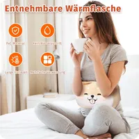 Wärmflaschengürtel,1L Wärmflasche Gürtel 3 in 1 Tragbar PVC Wärmflasche, Wärmeflasche mit weichem Bezug und Taillen-Bezug, für Nacken und Schulter（B）