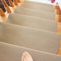 en.casa 15x Stufenmatten Treppenmatten Treppenteppich Treppenschoner Beige 