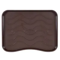 e-floor Schuhablage 38x50 cm Signet Braun – Wasserdichte, pflegeleicht, Kunststoffmatte schützt Böden vor Schmutz & Wasser, hält 2 Paar Schuhe