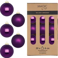 Weihnachtskugeln Glas 6cm 30 Stück - Purple Symphony