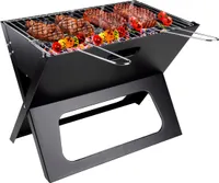 BBQ Collection BBQ Collection Stolný gril na drevené uhlie - Kempingový gril - Skladací a prenosný gril - Gril s voľnou ohniskovou miskou a grilovacím roštom - 46 x 36,5 x 28 cm
