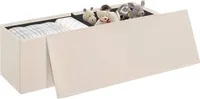 EUGAD Sitzbank mit Stauraum, Polsterbank mit Teddystoff-Bezug, 300 kg belastbar, Beige