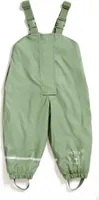 Regenhose für Kinder | mit Fleece gefüttert |  | winddicht | wasserdicht | elastische Schulterträger | Kinder Matschhose Buddelhose für Jungen und Mädchen [grün, 74-80 (9-12 Monate)]