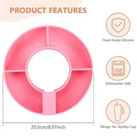 Snackschale für Becher, Silikon-Snackschale, kompatibel mit Stanley Cup 1,2 l, wiederverwendbarer Snackring für Stanley Cup Zubehör(Rosa)