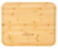 Cozze® Schneidebrett, robustes Bambusbrett für Pizza, 43 x 35 x 2 cm, naturbelassener Bambus