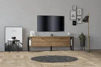 Skye Decor, Ahu - Walnut, Fernsehtisch, Nussbaum, 100 % MELAMINBESCHICHTETE SPANPLATTEN, 160 x 24,5 x 50,4 cm