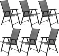 6Er Set Gartenstühle, Hochlehner Klappstühle Terrassenstühle Mit Rückenlehne & Armlehnen, Klappbare Outdoor-Stühle Essstühle Bis 150 Kg Belastbar Schwarz – Schwarz / 6