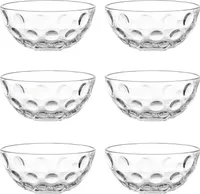 Leonardo Cucina Optic Schale 6er Set, mikrowellen- & spühlmaschinengeeignete Schüssel mit runden Akzenten, Klarglas, 540 ml, Ø 14 cm, 066335