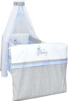 Baby Delux Baby Bettwäsche Bettset 4-tlg Bettausstattung Nestchen Himmel mit Stickerei Prince Grey Stars