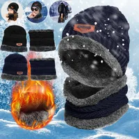 Wintermütze, Strickmütze, Warme Beanie, Winter Mütze und Schal mit Fleecefutter für Damen und Herren Schwarz