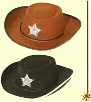 Cowboy-Hut mit Stern für Kinder SCHWARZ, Gr. 53