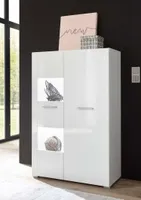 2-türige Vitrine Corado - Weiß Hochglanz ohne Beleuchtung